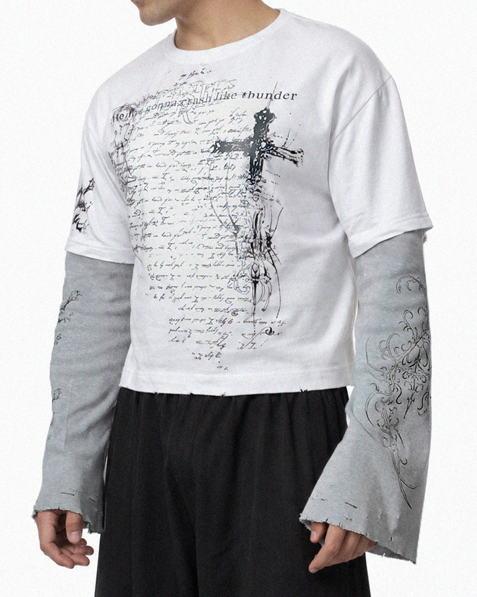 CROSS LAYERED T-SHIRT